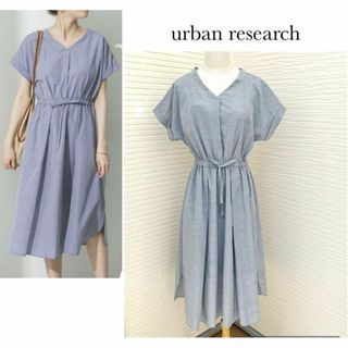 アーバンリサーチ(URBAN RESEARCH)のアーバンリサーチ＊エアリーソフトフレンチスリーブワンピース　ライトブルー(ひざ丈ワンピース)