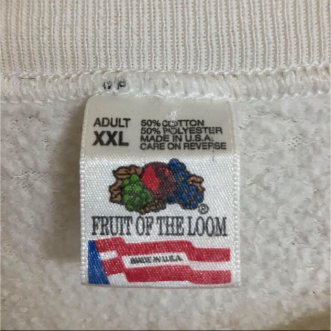 FRUIT OF THE LOOM(フルーツオブザルーム)の80sUSA製オハイオカレッジアーチデカロゴプルオーバースウェット袖太トレーナー メンズのトップス(スウェット)の商品写真