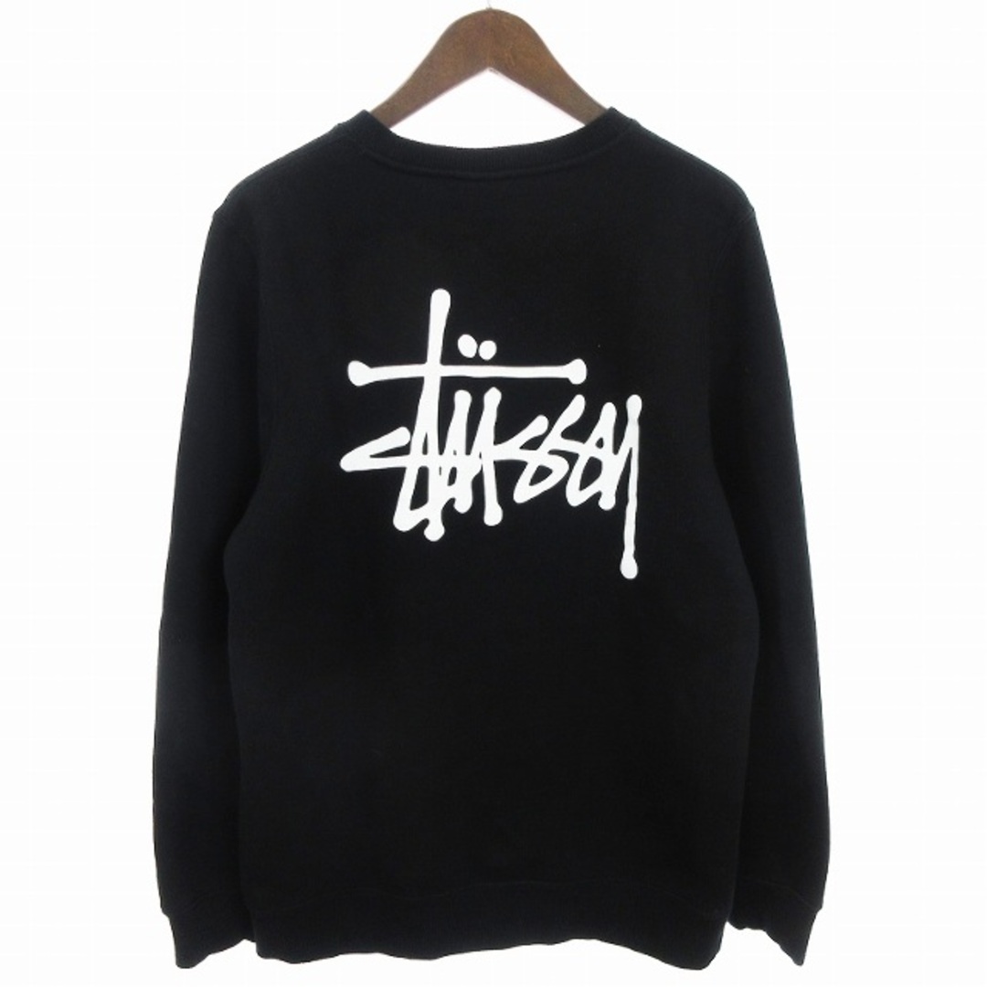 STUSSY(ステューシー)のステューシー トレーナー スウェット 裏起毛 ロゴ プリント 黒 S ■SM1 メンズのトップス(スウェット)の商品写真