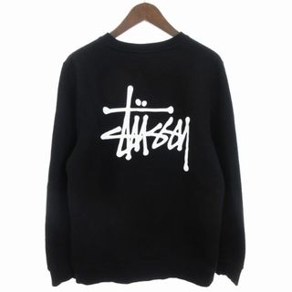 ステューシー(STUSSY)のステューシー トレーナー スウェット 裏起毛 ロゴ プリント 黒 S ■SM1(スウェット)