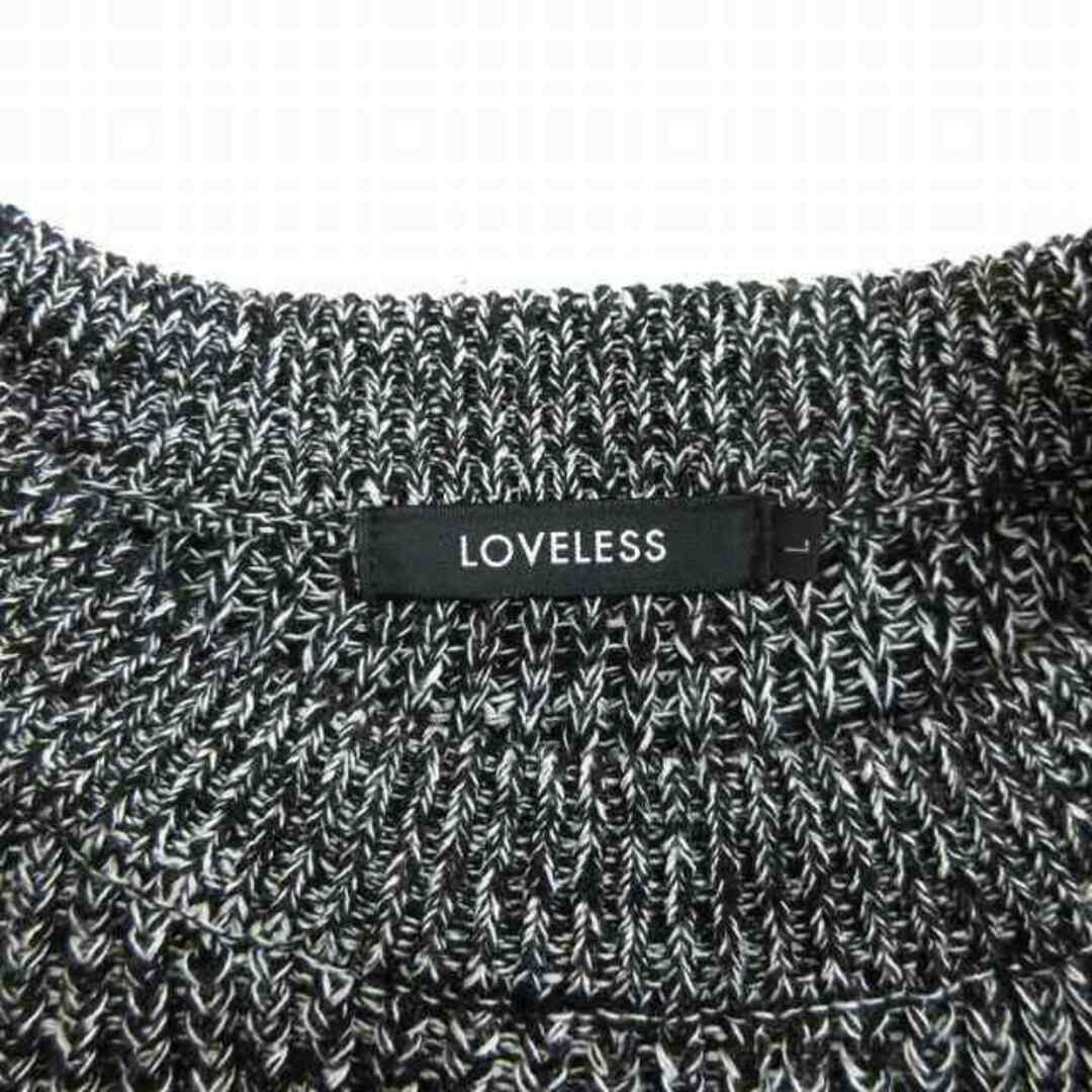 LOVELESS(ラブレス)のラブレス ミックスヤーン クルーネック セーター ニット 黒 L ■SM1 メンズのトップス(ニット/セーター)の商品写真