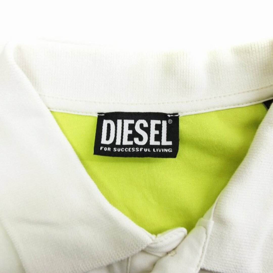 DIESEL(ディーゼル)のディーゼル T-SPOUCH ポロシャツ 半袖 ロゴ プリント 白 M ■SM メンズのトップス(ポロシャツ)の商品写真