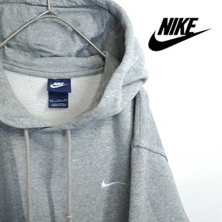 NIKE - 【ビッグサイズ】NIKE 紺タグ プルオーバー パーカー 古着 グレー 2XL