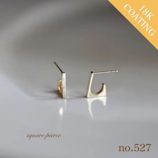  simple pierce 18k仕上げ　CZダイヤピアス　silver925(ピアス)