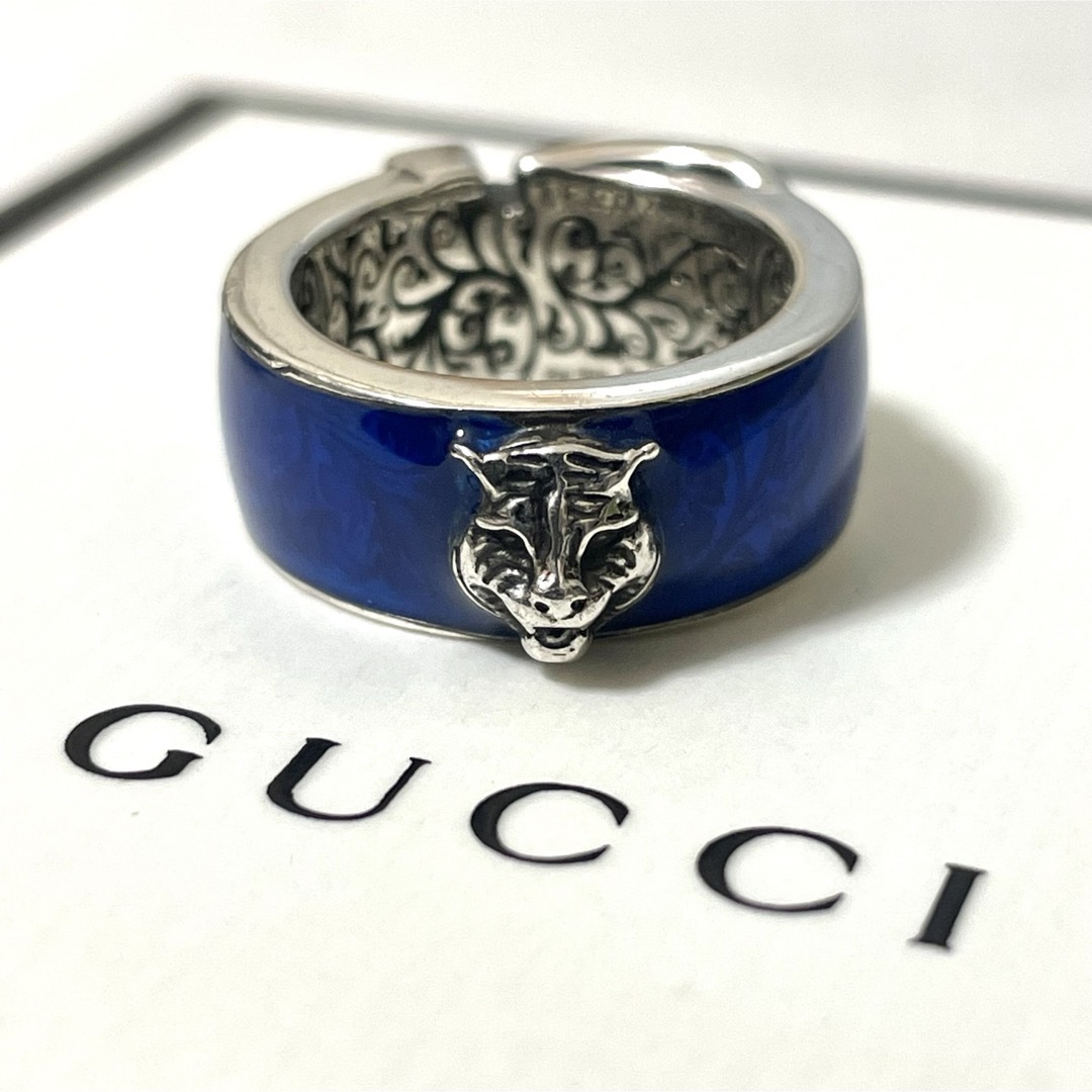 Gucci(グッチ)の【良品】GUCCI  ガーデンリング  アラベスク  キャットヘッド  12号 レディースのアクセサリー(リング(指輪))の商品写真