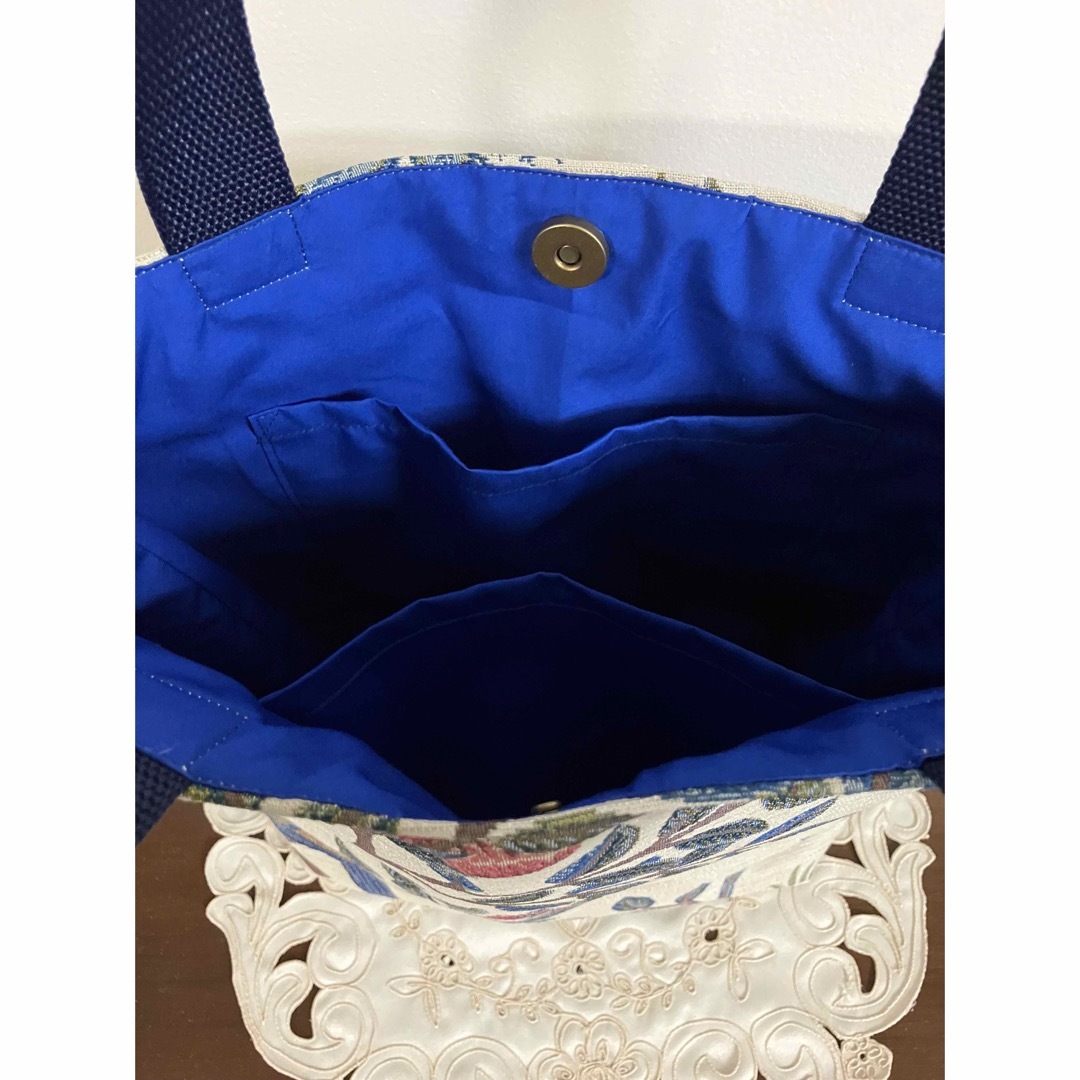 ウィリアムモリス　ケルムスコットツリー　川島織物　ジャガード織り地のトートバッグ ハンドメイドのファッション小物(バッグ)の商品写真