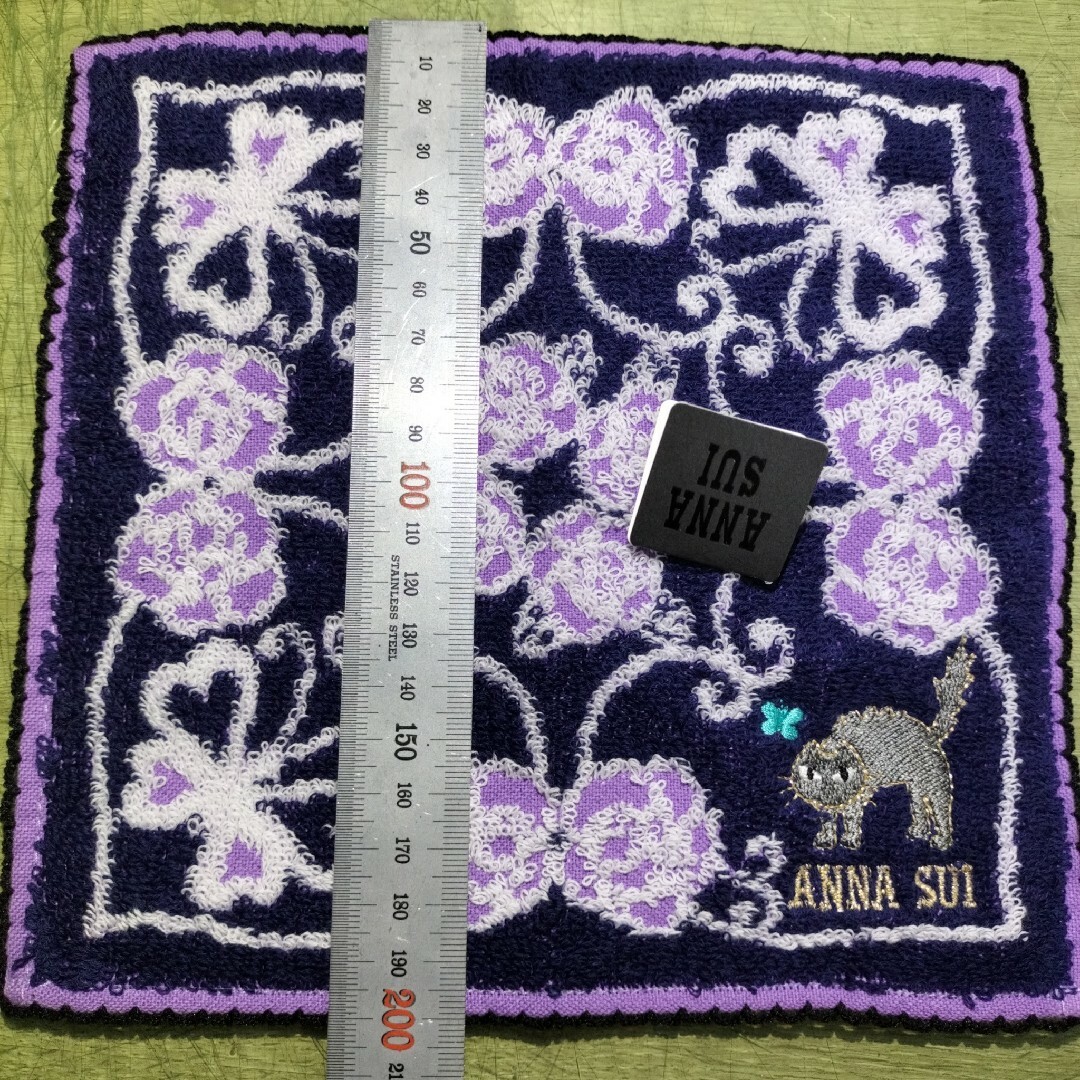 ANNA SUI(アナスイ)のANNA SUI　ハンカチ　タオル　刺繍　鳥　ネコ　猫　鳥　レース レディースのファッション小物(ハンカチ)の商品写真