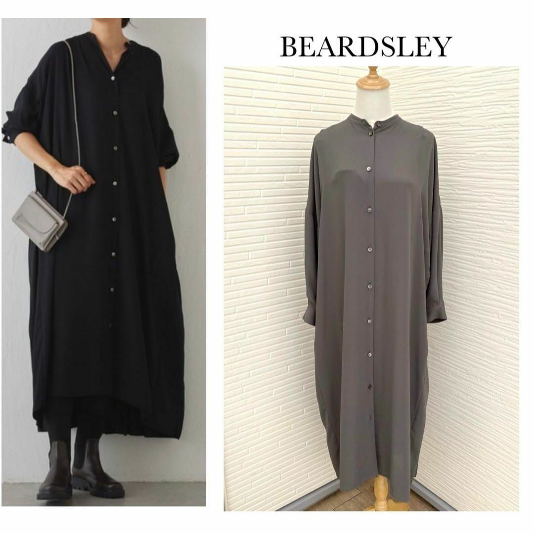 BEARDSLEY(ビアズリー)の人気♡ビアズリー beardsley＊後ろプリーツシャツワンピース　ロング レディースのワンピース(ロングワンピース/マキシワンピース)の商品写真