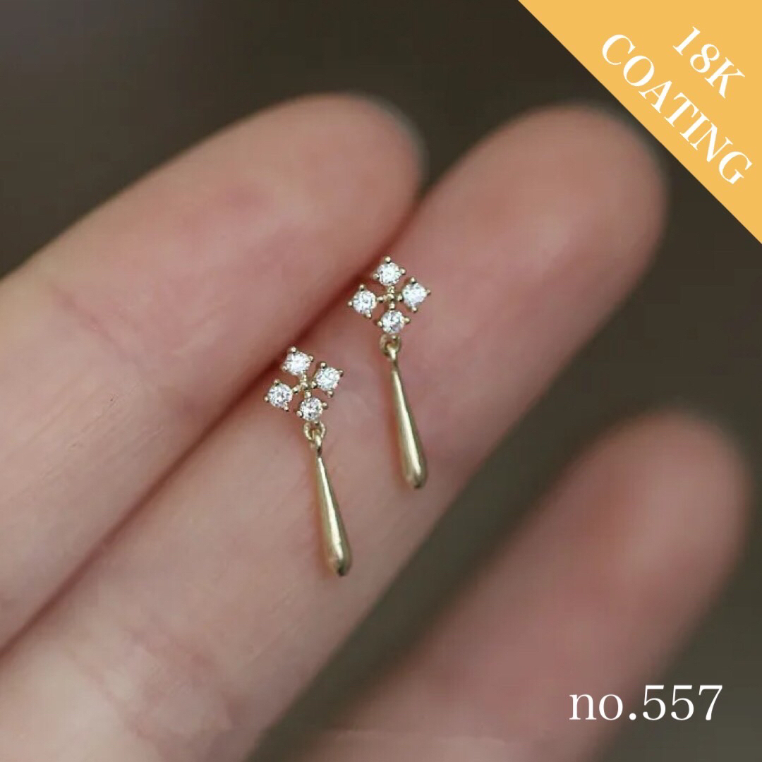  pierce 18k仕上げ　CZダイヤピアス　silver925 レディースのアクセサリー(ピアス)の商品写真