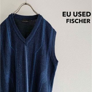 ドイツ製 “FISCHER” Rib Knit Vest / メリノウール混(ベスト)