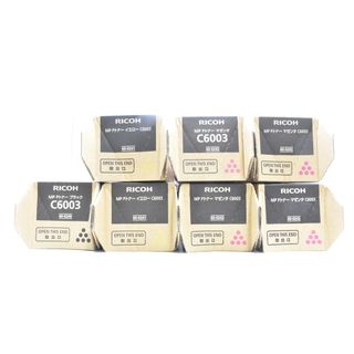 未使用 RICOH 純正 トナー C6003 3色7本（マゼンタ×4 / イエロー×2 / ブラック×1 ）  リコー ITNM1DS0O8GB-YR-N17-byebye(OA機器)