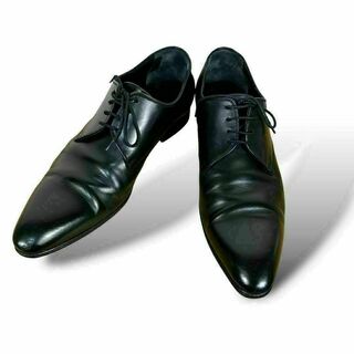 ディオールオム　革靴　プレーントゥ　ビジネス　シューズ　黒　ブラック　イタリア製