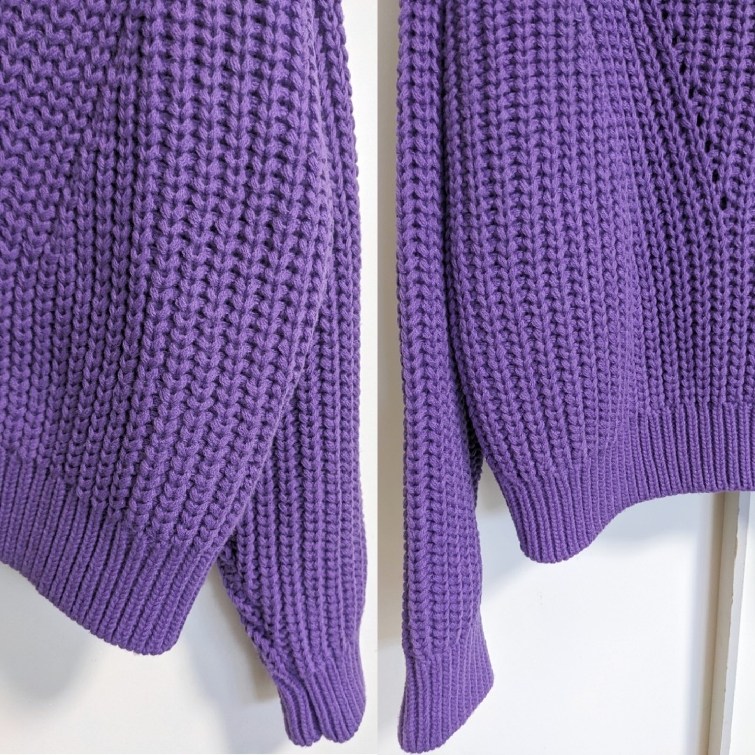 H&M(エイチアンドエム)の【H&M DIVIDED】ニット セーター リブニット ゆったり L 紫 レディースのトップス(ニット/セーター)の商品写真