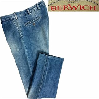 BERWICH - J6005 美品 ベルウィッチ ストレッチデニムスラックス インディゴ 32