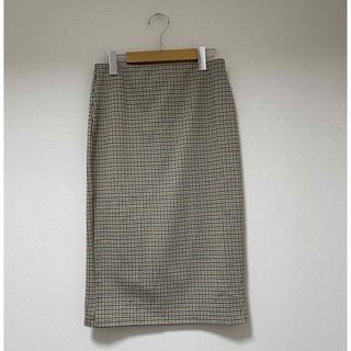 エイチアンドエム(H&M)の千鳥格子柄 ロングタイトスカート(ひざ丈スカート)