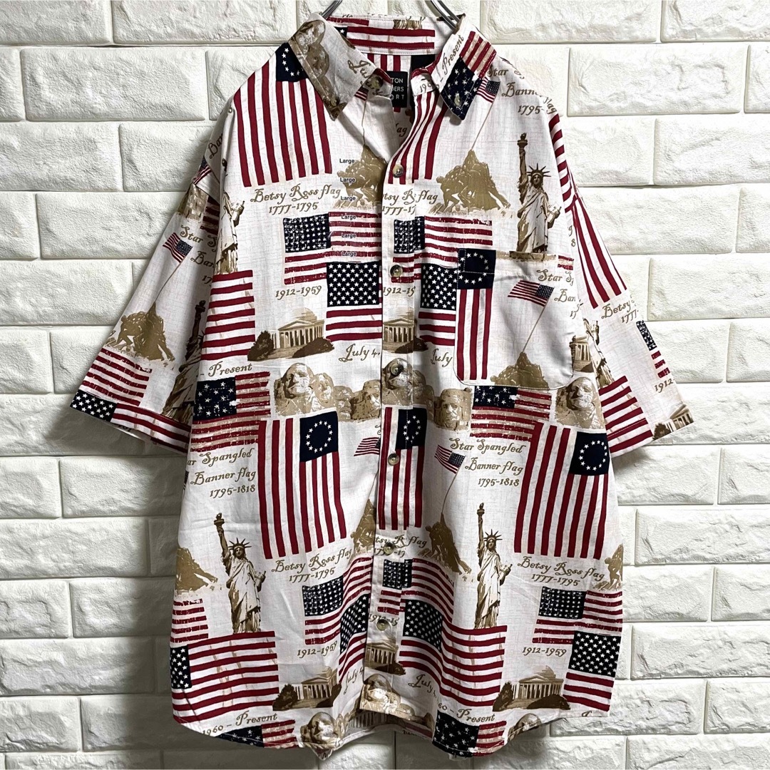 新品　COTTON TRADERS SPORT アメリカ柄　半袖シャツ　XL相当 メンズのトップス(シャツ)の商品写真