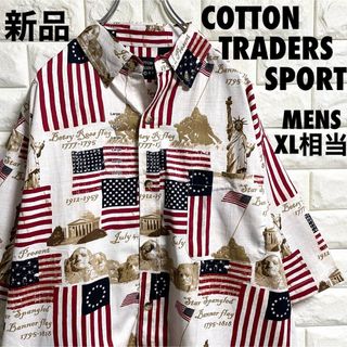 新品　COTTON TRADERS SPORT アメリカ柄　半袖シャツ　XL相当