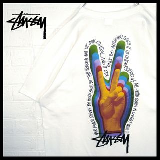 ステューシー(STUSSY)の【STUSSY】ピースサインロゴ　ビッグシルエット　Tシャツ(Tシャツ/カットソー(半袖/袖なし))