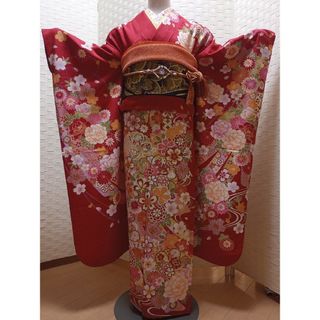 週末限定値引き！☆used美品☆ 成人式 暈し染め 本金箔 豪華振袖6点セット(振袖)