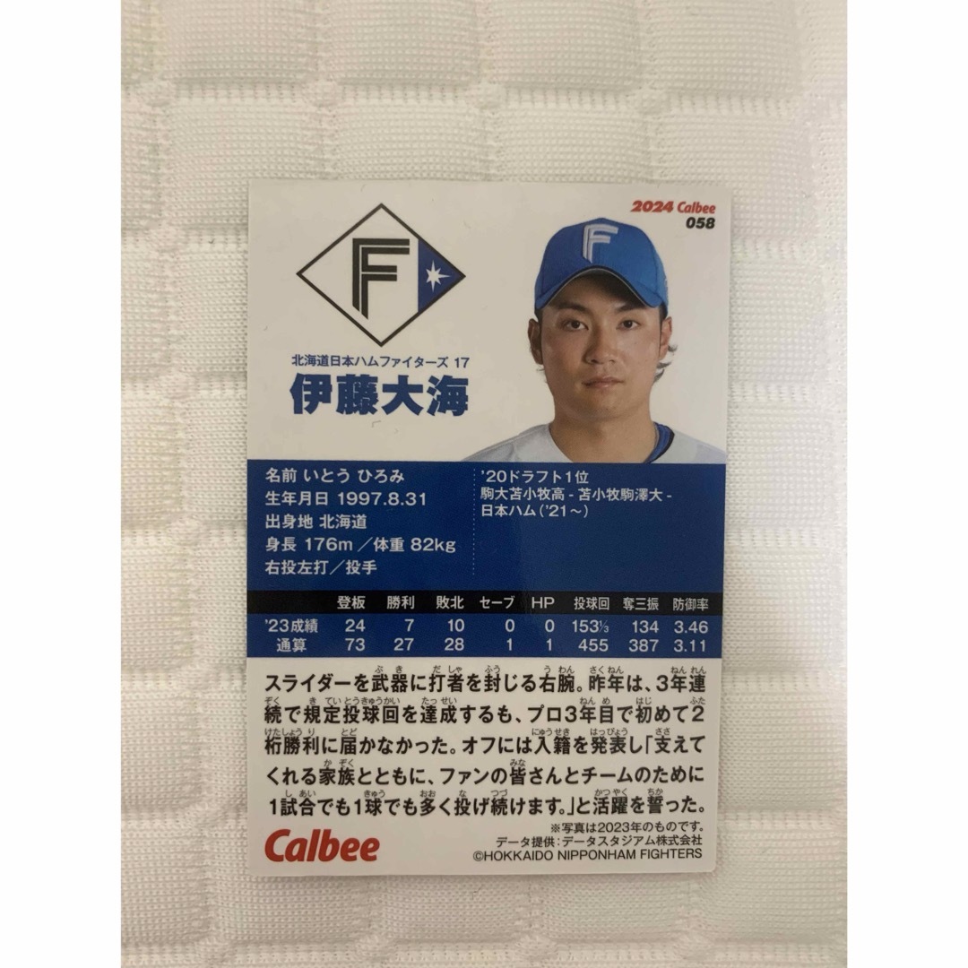 【値下げしました】プロ野球チップス2024 伊藤大海 カード チケットのスポーツ(野球)の商品写真