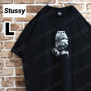 ステューシー(STUSSY)の《ステューシー》正規・新品タグ　トランプデザイン　ブラック　L　Tシャツ(Tシャツ/カットソー(半袖/袖なし))