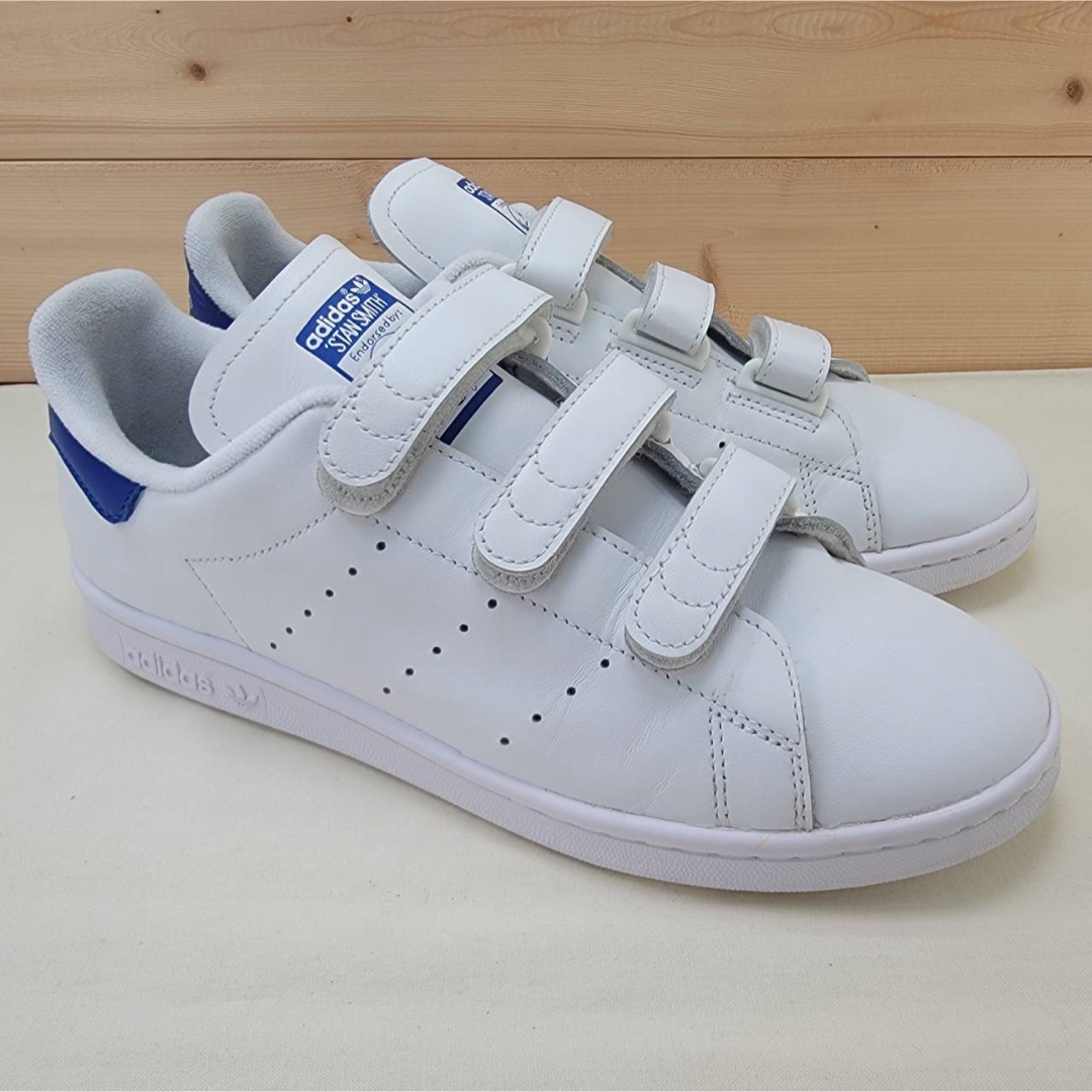 STANSMITH（adidas）(スタンスミス)のアディダス スタンスミス ベルクロ ホワイト/ブルー 24.5cm レディースの靴/シューズ(スニーカー)の商品写真