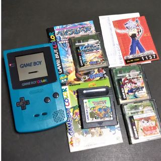 ●動作確認済● ゲームボーイカラー ブルー  本体 ソフト 4本セット