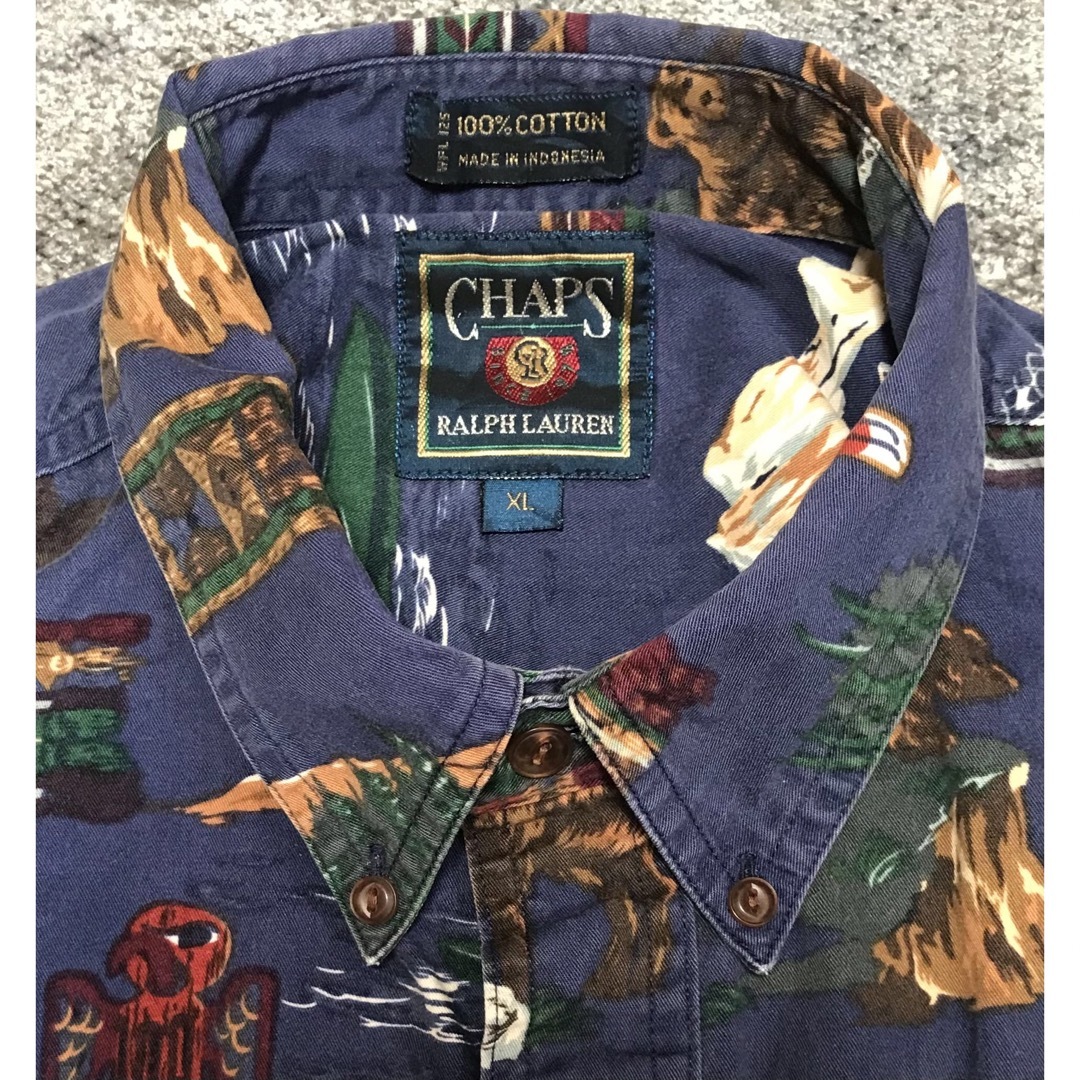 CHAPS(チャップス)のレアモデル 稀少XL CHAPS ラルフローレン アラスカ柄 ボタンダウンシャツ メンズのトップス(シャツ)の商品写真