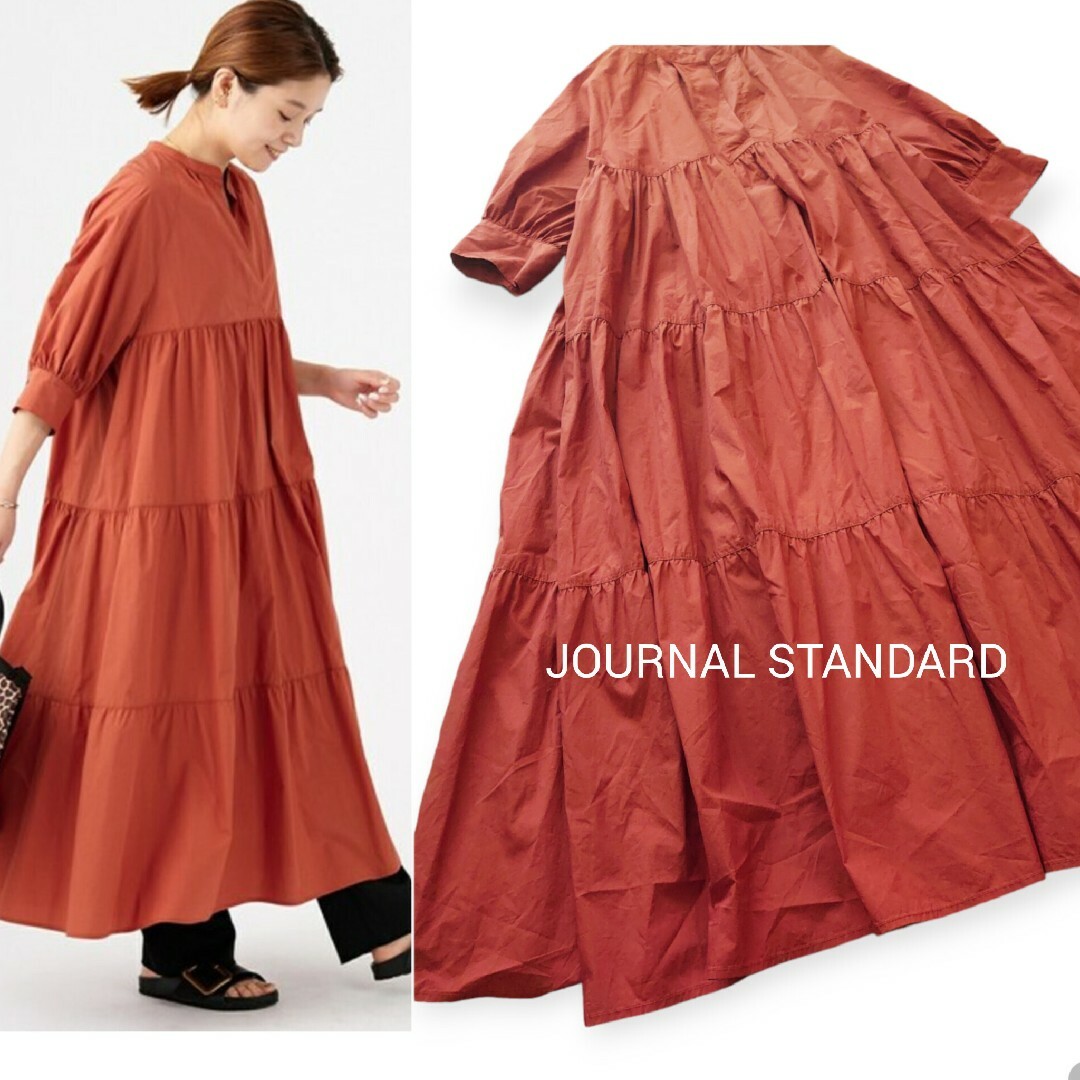 JOURNAL STANDARD(ジャーナルスタンダード)のジャーナルスタンダード/スキッパーティアードワンピース(インナーキャミ付き) レディースのワンピース(ロングワンピース/マキシワンピース)の商品写真