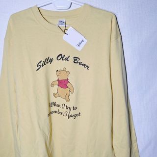 ディズニー(Disney)の新品 ロンT XL プーさん ディズニー アニメ  フロッキー 長袖Tシャツ(Tシャツ/カットソー(七分/長袖))