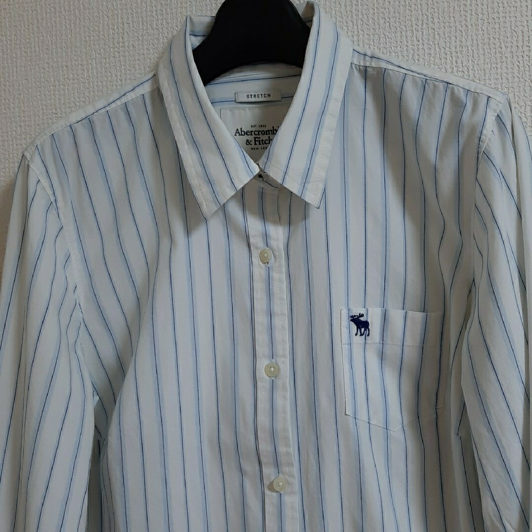 Abercrombie&Fitch(アバクロンビーアンドフィッチ)の#Abercrombie&Fitch／綿98%(ストレッチ)／サイズL／美品 レディースのトップス(シャツ/ブラウス(長袖/七分))の商品写真