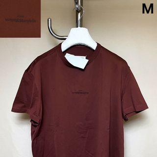 マルタンマルジェラ(Maison Martin Margiela)の新品 M マルジェラ 22aw ロゴ反転Tシャツ 茶色 5645(Tシャツ/カットソー(半袖/袖なし))