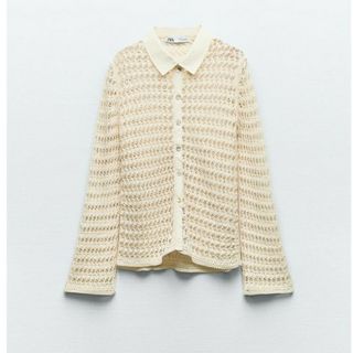 ザラ(ZARA)のZARA オープンニットポロカーデ(カーディガン)