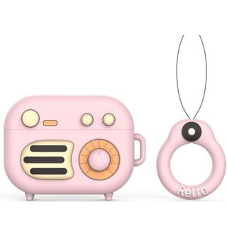 レトロラジオ かわいい　リング付きAirPods Pro用(ピンク)(その他)