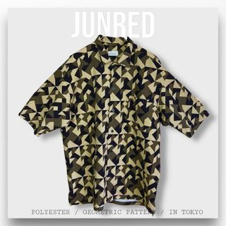 ジュンレッド(JUNRED)の【ジュンレッド】半袖シャツ 幾何学模様 メンズ ブラウン L ジュンメン メンズ(ポロシャツ)