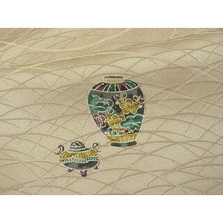 平和屋野田店■上質な小紋　仕覆文様　芝草地紋　逸品　BAAC2675jr(着物)
