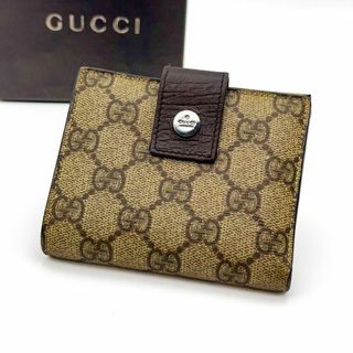 Gucci - 【美品】箱付き GUCCI グッチ 二つ折り財布 GG柄 コンパクトウォレット