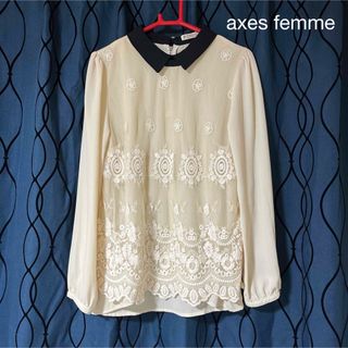 axes femme - axes femme 豪華レース クレリックシャツ