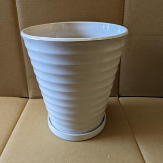 【大型】受け皿付き　陶器鉢　9号　　  80V(プランター)