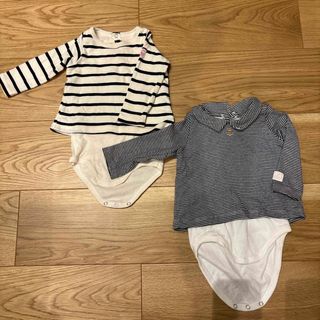 プチバトー(PETIT BATEAU)のプチバトー  ロンパース　6m(ロンパース)