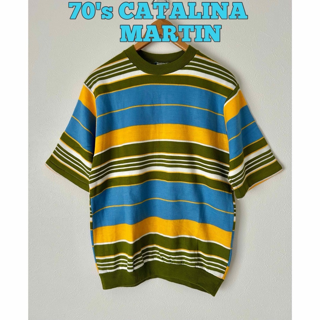 CATALINA MARTIN 半袖ニット　半袖スウェット　70's 古着 メンズのトップス(その他)の商品写真