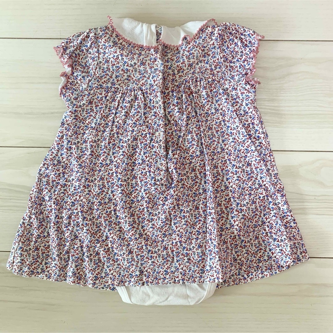 PETIT BATEAU(プチバトー)のプチバトー ロンパース付きワンピース 12M キッズ/ベビー/マタニティのベビー服(~85cm)(ワンピース)の商品写真