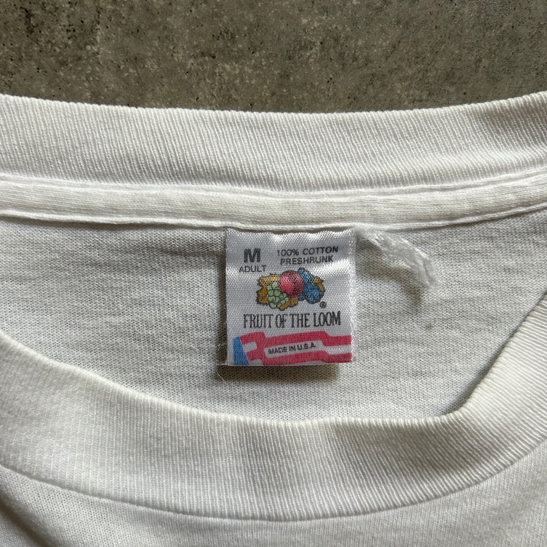 FRUIT OF THE LOOM(フルーツオブザルーム)の90s フルーツオブザルーム tシャツ USA製 M ホワイト バックプリント メンズのトップス(Tシャツ/カットソー(半袖/袖なし))の商品写真