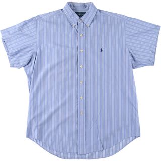 ラルフローレン(Ralph Lauren)の古着 ラルフローレン Ralph Lauren YARMOUTH 半袖 ボタンダウン ストライプシャツ メンズL /eaa444762(シャツ)