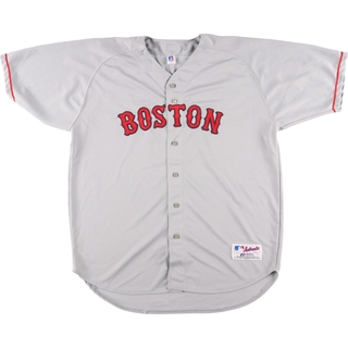 古着 90年代 ラッセル Russell MLB BOSTON REDSOX ボストンレッドソックス ゲームシャツ ベースボールシャツ USA製 メンズXXXL ヴィンテージ /eaa445675(シャツ)