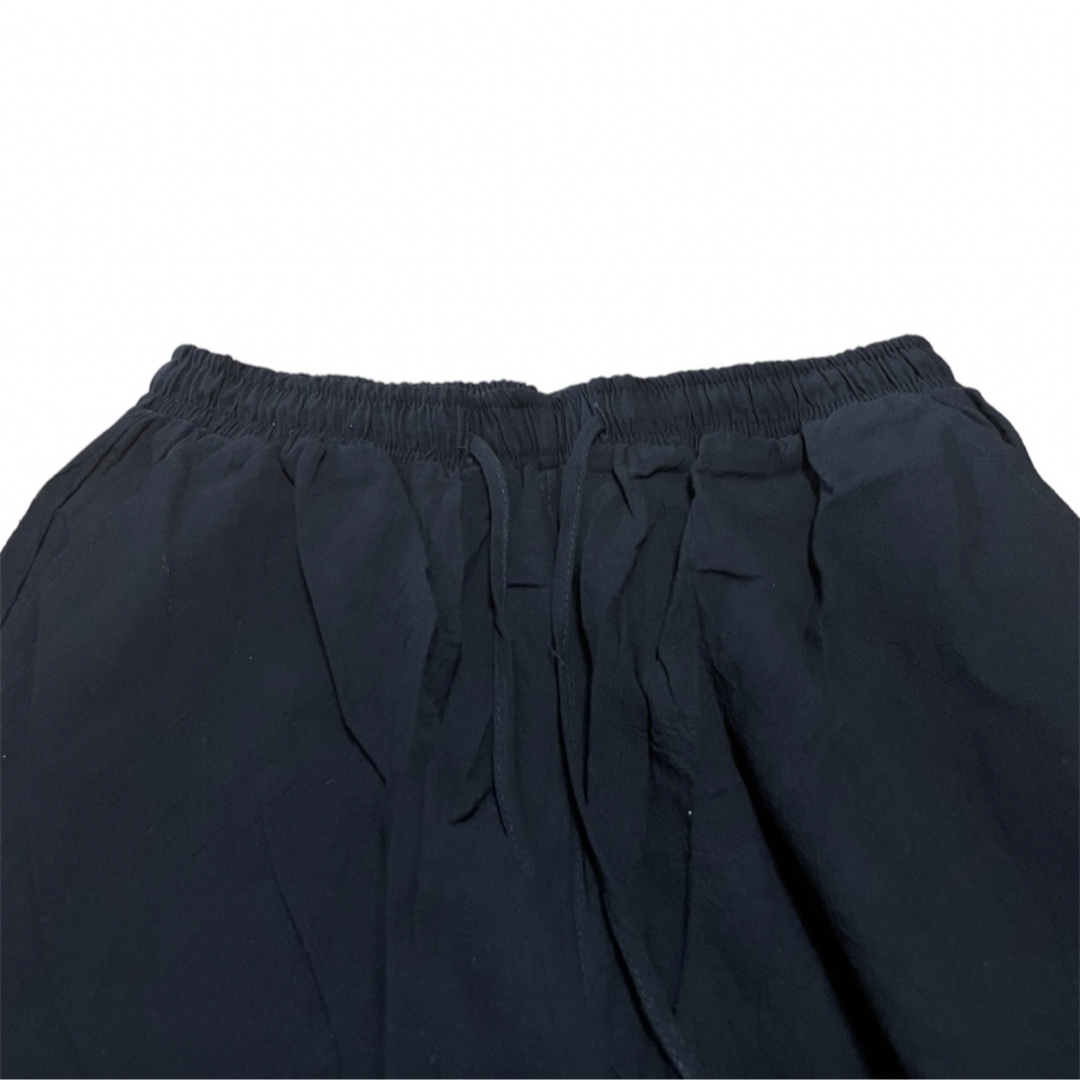 リネン サルエル セットアップ 甚平風 メンズ 上下セット 黒 ブラック L メンズのトップス(Tシャツ/カットソー(七分/長袖))の商品写真