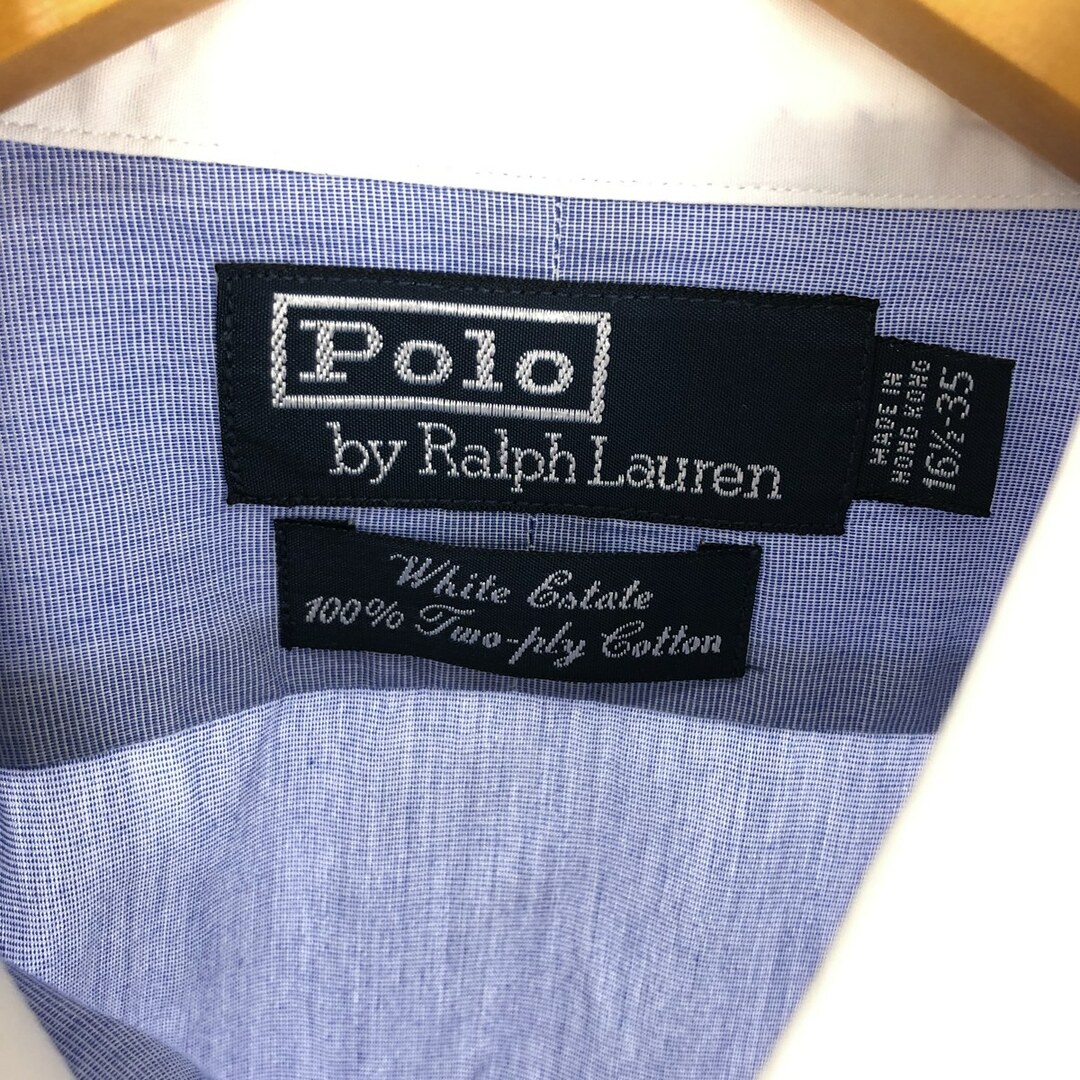 Ralph Lauren(ラルフローレン)の古着 ラルフローレン Ralph Lauren POLO by Ralph Lauren ワイドカラー 長袖 コットンシャツ メンズL /eaa445812 メンズのトップス(シャツ)の商品写真