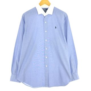 ラルフローレン(Ralph Lauren)の古着 ラルフローレン Ralph Lauren POLO by Ralph Lauren ワイドカラー 長袖 コットンシャツ メンズL /eaa445812(シャツ)