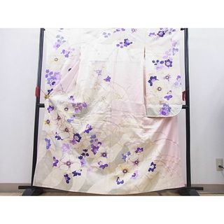 平和屋野田店■豪華振袖　駒刺繍　草花文　暈し染め　金彩　逸品　BAAC5642gh(振袖)