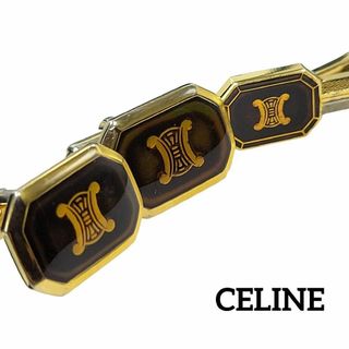 セリーヌ(celine)のCELINE ネクタイピン カフス  マカダム ゴールド エナメル 大振り(ネクタイピン)